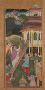 Maria beklimt de trappen naar de tempel, uit een Spiegel van Heiligheid (Mir’at al-quds) van Vader Jerome Xavier door Unknown artist