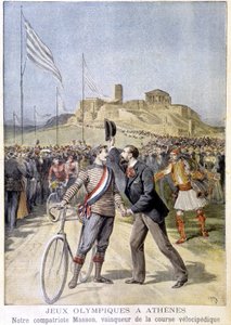 Masson winnaar van de velocipederace op de Olympische Spelen in Athene - in 