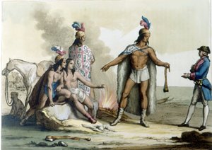 Ontmoeting van een westerling met de indianen van Patagonië door Unknown artist