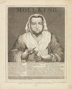 Moll King (Broadside gegraveerd portret van de beruchte minnares van King