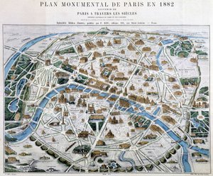 Monumentaal plan van Parijs in 1882 door Unknown artist