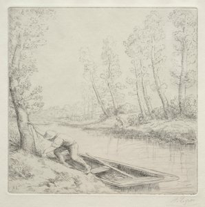 Ochtend aan de Rivier (Le Matin sur la rivière) door Unknown artist