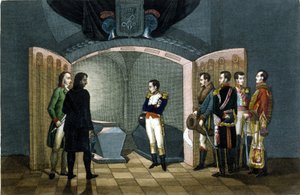 Napoleon Bonaparte voor het graf van Frederik II van Pruisen door Unknown artist