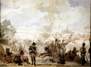 Napoleon en de veldtocht in Italië: Franse kampen bij de poorten van Milaan door Unknown artist