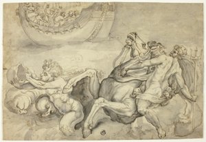 Neptunus kalmeert de storm die Aeolus heeft opgewekt tegen Aeneas ("Quos Ego") door Unknown artist