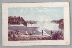 Niagara Falls Vanaf Point Prospect - Amerikaanse Kant uit The Falls of Niagara: Being a Complete Guide door Unknown artist