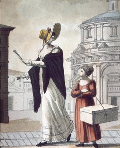 Oude handel: de modiste en haar assistent. (Lithografie) door Unknown artist