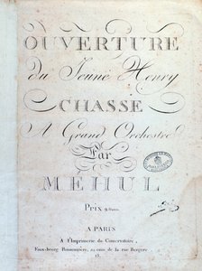 Openingspagina, La Chasse van de opera Le jeune Henri door Mehul (1797)