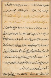 Pagina uit Verhalen van een Papegaai (Tuti-nama): tekstpagina door Unknown artist
