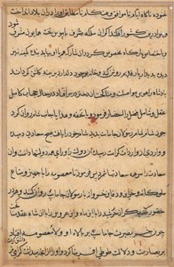 Pagina uit Verhalen van een Papegaai (Tuti-nama): tekstpagina