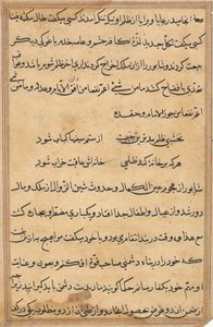 Pagina uit Verhalen van een Papegaai (Tuti-nama): tekstpagina door Unknown artist