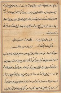 Pagina uit Verhalen van een Papegaai (Tuti-nama): tekstpagina door Unknown artist