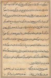 Pagina uit Verhalen van een Papegaai (Tuti-nama): tekstpagina door Unknown artist
