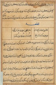 Pagina uit Verhalen van een Papegaai (Tuti-nama): tekstpagina door Unknown artist