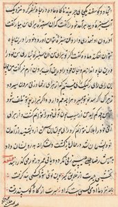 Pagina uit Verhalen van een Papegaai (Tuti-nama): tekstpagina