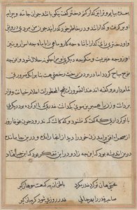 Pagina uit Verhalen van een papegaai (Tuti-nama): tekstpagina door Unknown artist