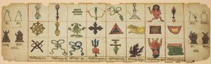 Pagina uit een notitieboek met rituele symbolen door Unknown artist