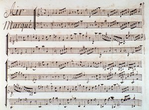 Pagina van muzikale partituur van Castor et Pollux, lyrische tragedie door Rameau (1737) door Unknown artist