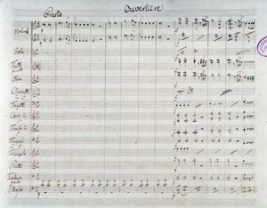 Pagina van de bladmuziek voor Die Entführung aus dem Serail, opera door Mozart, Lichtenthal versie (1838) door Unknown artist