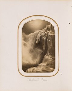 [Schilderij van een bevroren waterval]. door Unknown artist