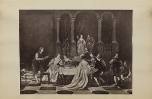 [Schilderij van muziekrecital]. door Unknown artist