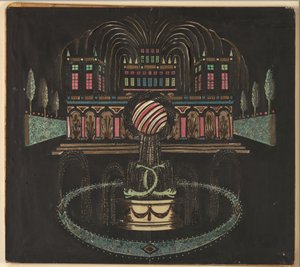 Paleis en Fontein door Unknown artist
