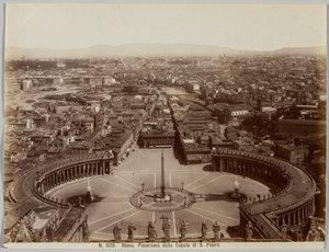 Panorama vanaf de koepel van S. Pietro, Rome door Unknown artist