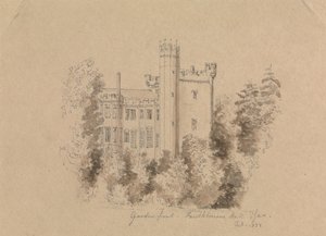 Deel van een kasteel omringd door bomen