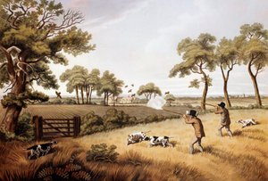 Patrijzenjachtscène door Unknown artist