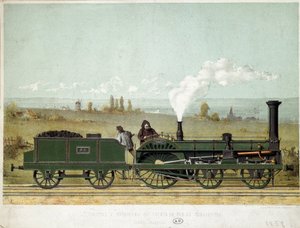 Passagierslocomotief van de Straatsburgse Spoorweg (Crampton-systeem) door Unknown artist