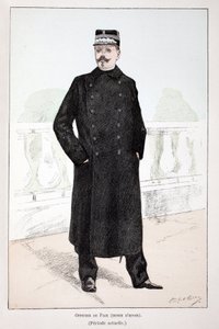 Vredesofficier, winterkleding (Lepine-periode). Kleurenets, voor illustratie 