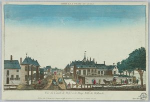 Kijkdoos, Vuë du Canal de Delft à la Haye Ville de Hollande, 16 door Unknown artist