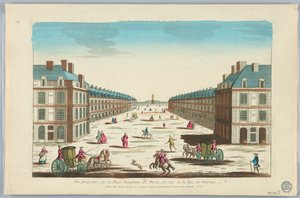 Kijkdoos, Vue Perspective de la Place Dauphine de Paris, du Côté de la Rue de Harlay, No. 162 door Unknown artist