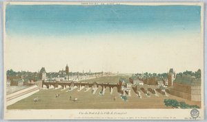 Kijkdoos, Vue du Pont et de la Ville de Francfort, 13 door Unknown artist