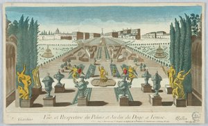 Kijkdoos, Vue et Perspective du Palais et Jardin du Doge à Venise, Giardino, Gartea, 12 door Unknown artist