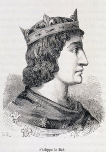 Filips IV de Schone (1268 - 1314) - in "Histoire de France populaire" door Henri Martin, Jouvet, Parijs, T.1 door Unknown artist