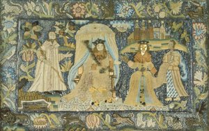 Beeld van de koningin van Sheba voor koning Salomo