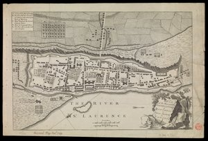 Plan van de stad en vestingwerken van Montreal of Villa Marie in Canada