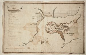 Plan van stad en fort van Gariah, ca. 1755 door Unknown artist