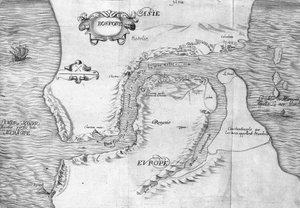Plan van de Straat van Constantinopel (nu de Straat van Bosporus) - in "Reis naar het oosten gemaakt in opdracht van de koning in het jaar 1621", uitgegeven in 1629 (onder het bewind van Lodewijk XIII de Rechtvaardige) door Unknown artist