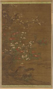 Pruimenbloesems, camelia