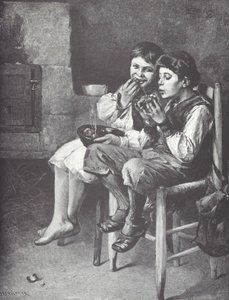 Arme jongens eten, eind 19e eeuw door Unknown artist