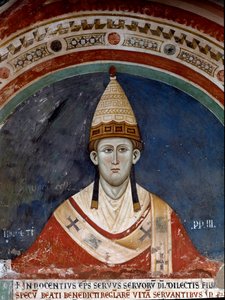 Paus Innocentius III (detail) door Unknown artist