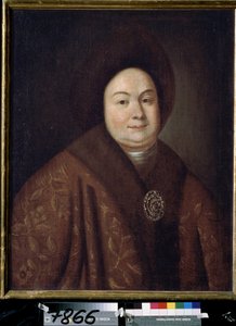 Portret van tsarina Eudoxia Feodorovna Lopukhina, de vrouw van tsaar Peter I van Rusland