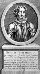 Portret in medaillon door Luis de Camoens (1524-1580) door Unknown artist