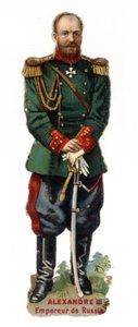 Portret van Alexander III, keizer van Rusland (1845-1894). Late chromolithografie van de 19e eeuw. Privécollectie. door Unknown artist