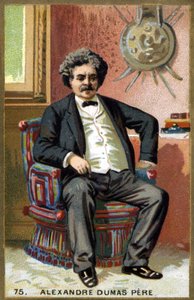 Portret van Alexandre Dumas père (1802-1870). Chromolithografie eind 19e eeuw. door Unknown artist