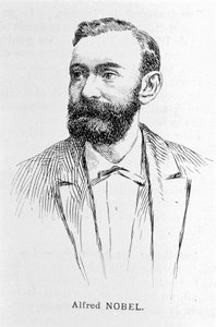 Portret van Alfred Nobel (1833 - 1896), Zweedse industrieel en chemicus.