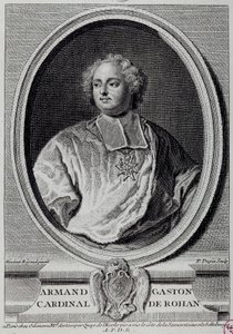 Portret van Armand Gaston Maximilien, Kardinaal de Rohan (1674-1749) Gravure uit de 18e eeuw Parijs, Musée Carnavalet