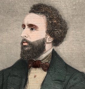 Portret van Bayard Taylor (1825-1878), Amerikaanse dichter. Gravure in 